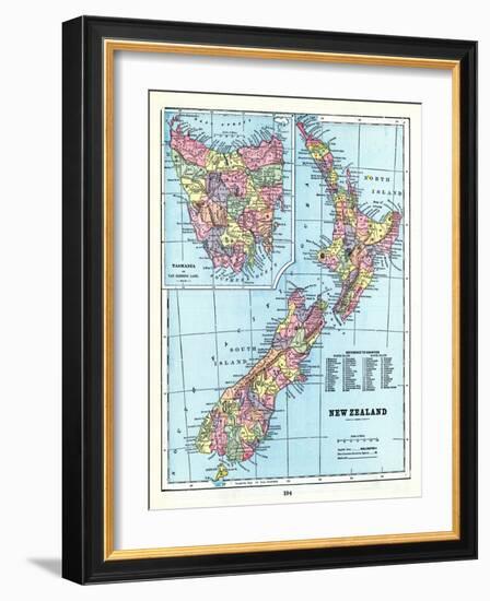 1898, New Zealand, Tansania, New Zealand and Tasmania-null-Framed Giclee Print