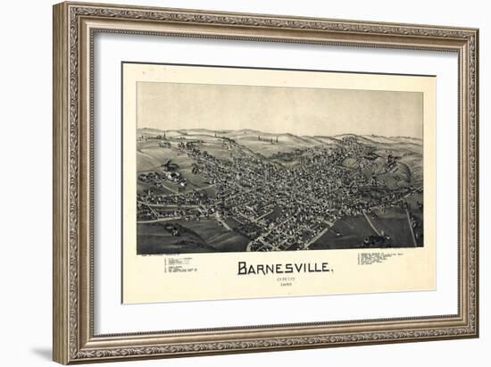 1899, Barnesville Bird's Eye View, Ohio, United States-null-Framed Giclee Print