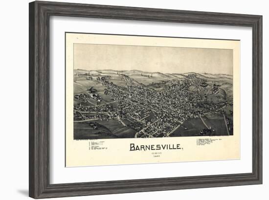 1899, Barnesville Bird's Eye View, Ohio, United States-null-Framed Giclee Print