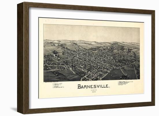 1899, Barnesville Bird's Eye View, Ohio, United States-null-Framed Giclee Print