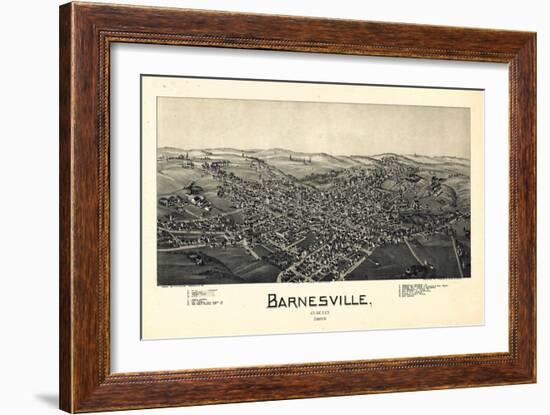 1899, Barnesville Bird's Eye View, Ohio, United States-null-Framed Giclee Print