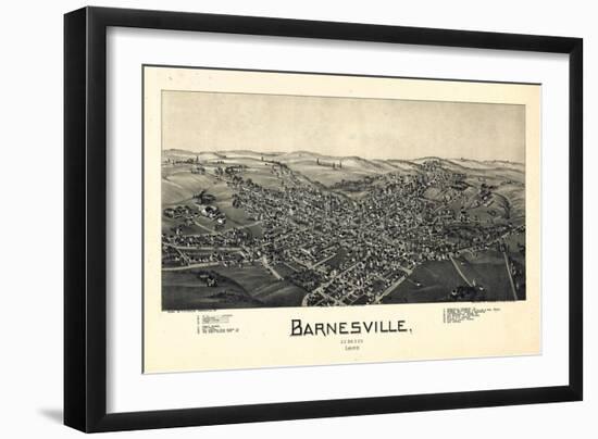 1899, Barnesville Bird's Eye View, Ohio, United States-null-Framed Giclee Print