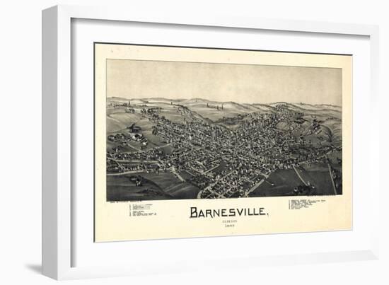 1899, Barnesville Bird's Eye View, Ohio, United States-null-Framed Giclee Print