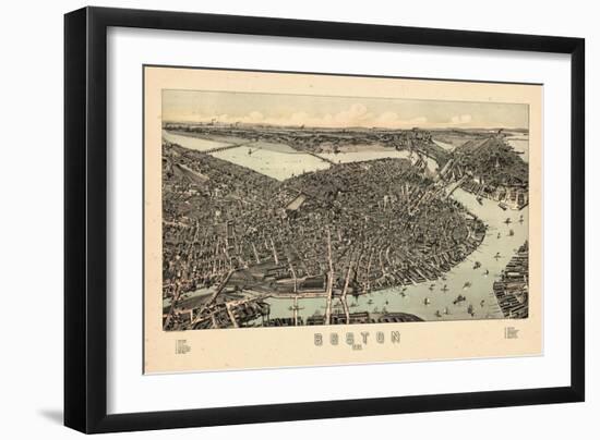 1899, Boston Bird's Eye View, Massachusetts, United States-null-Framed Giclee Print