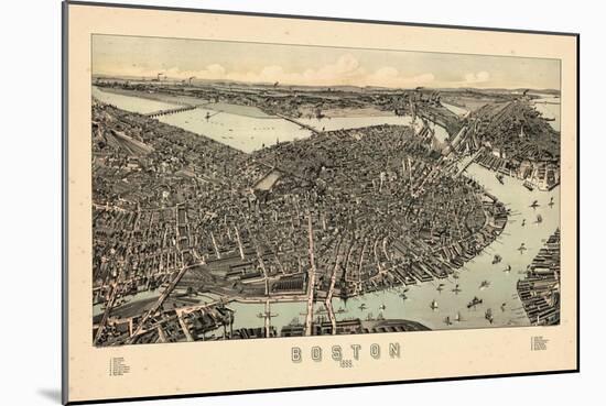 1899, Boston Bird's Eye View, Massachusetts, United States-null-Mounted Giclee Print