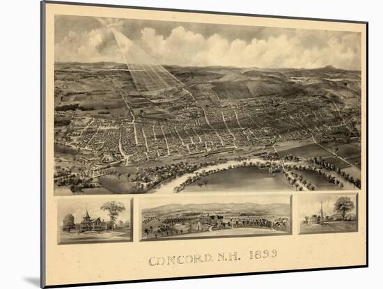 1899, Concord Bird's Eye View, New Hampshire, United States-null-Mounted Giclee Print