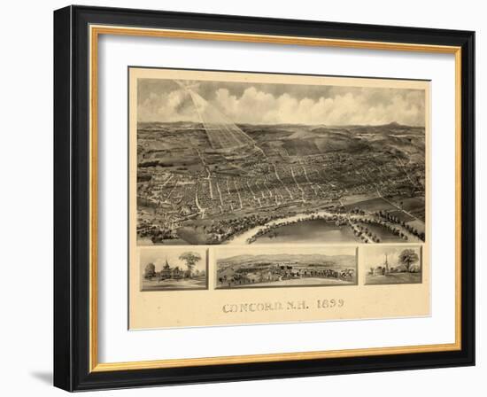 1899, Concord Bird's Eye View, New Hampshire, United States-null-Framed Giclee Print