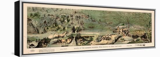 1899, Route of the Mormon Pioneers from Nauvoo to Great Salt Lake in 1846 Drawn in 1899, Utah, Uni-null-Framed Premier Image Canvas