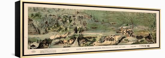 1899, Route of the Mormon Pioneers from Nauvoo to Great Salt Lake in 1846 Drawn in 1899, Utah, Uni-null-Framed Premier Image Canvas