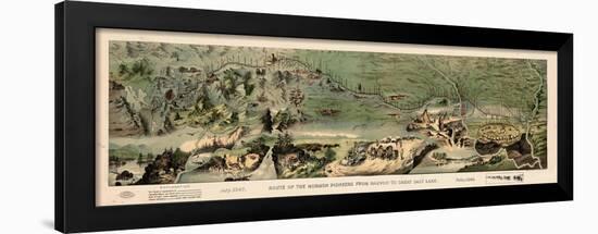 1899, Route of the Mormon Pioneers from Nauvoo to Great Salt Lake in 1846 Drawn in 1899, Utah, Uni-null-Framed Giclee Print