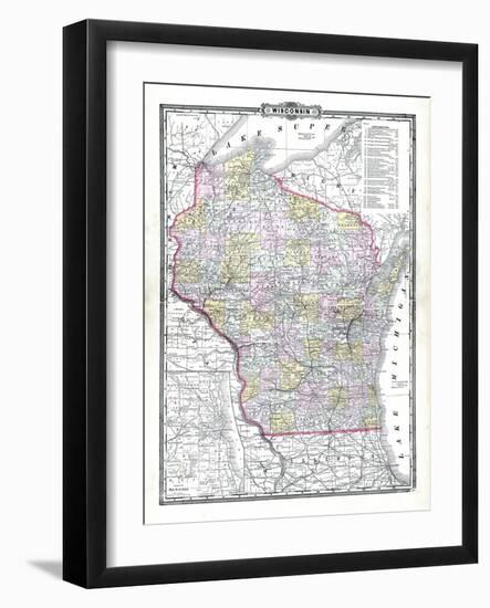 1899, State Map, Wisconsin, United States-null-Framed Giclee Print