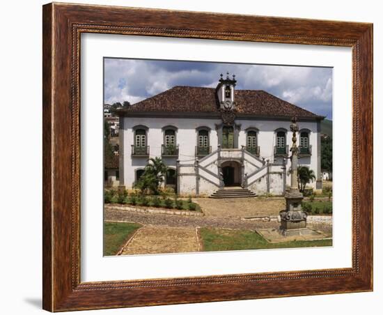 18th Century Facade with Double Staircase of Casa Da Camara and Barracks in Mariana-null-Framed Giclee Print