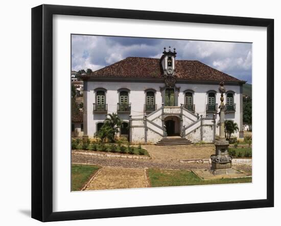 18th Century Facade with Double Staircase of Casa Da Camara and Barracks in Mariana-null-Framed Giclee Print