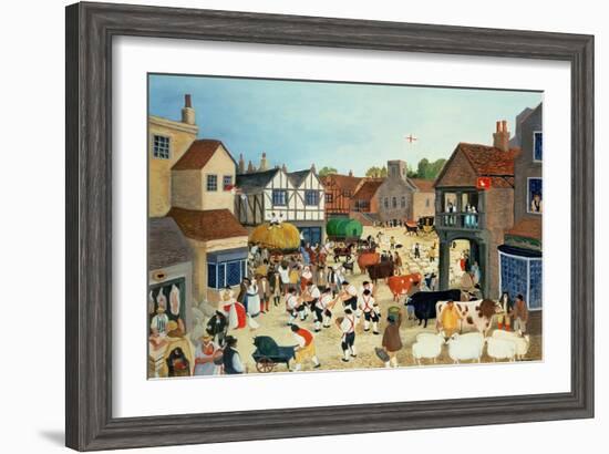 18th Century Mayfair Cattle Market-Margaret Loxton-Framed Giclee Print