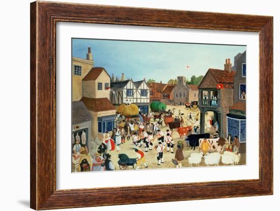 18th Century Mayfair Cattle Market-Margaret Loxton-Framed Giclee Print