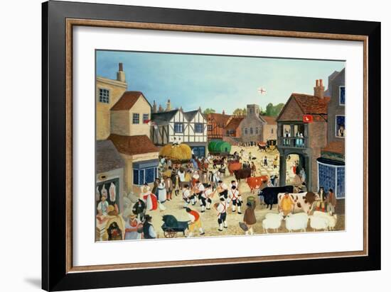 18th Century Mayfair Cattle Market-Margaret Loxton-Framed Giclee Print