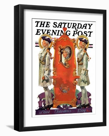 "18th Century Valentine," Saturday Evening Post Cover, February 12, 1927-Elbert Mcgran Jackson-Framed Giclee Print