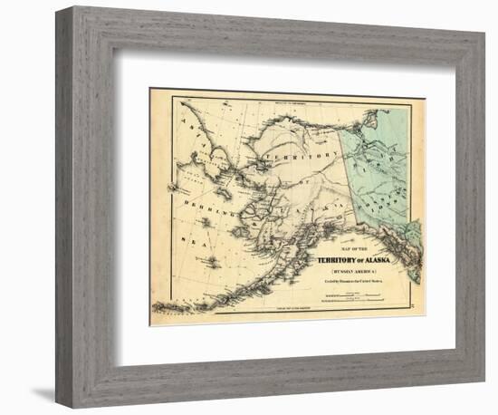 18xx, Alaska Territory Map, Alaska, United States-null-Framed Giclee Print