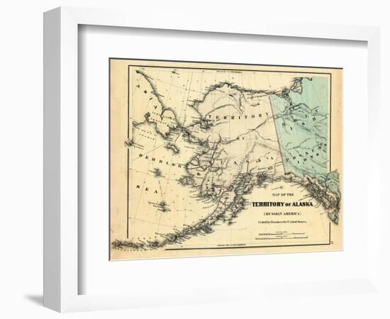 18xx, Alaska Territory Map, Alaska, United States-null-Framed Giclee Print