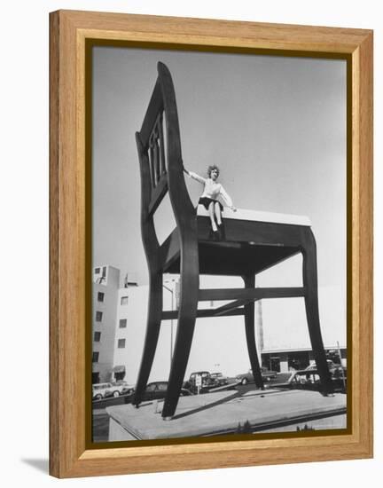 19 Ft. Chair Being Used as an Advertising Stunt-Ed Clark-Framed Premier Image Canvas