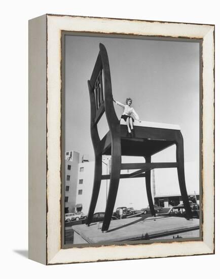 19 Ft. Chair Being Used as an Advertising Stunt-Ed Clark-Framed Premier Image Canvas