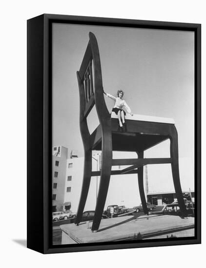 19 Ft. Chair Being Used as an Advertising Stunt-Ed Clark-Framed Premier Image Canvas