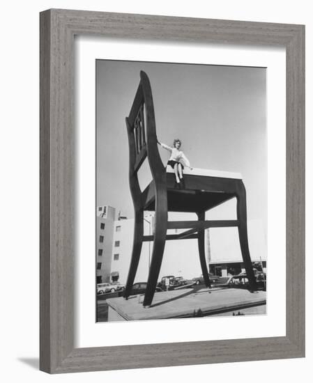 19 Ft. Chair Being Used as an Advertising Stunt-Ed Clark-Framed Photographic Print