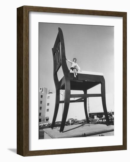 19 Ft. Chair Being Used as an Advertising Stunt-Ed Clark-Framed Photographic Print