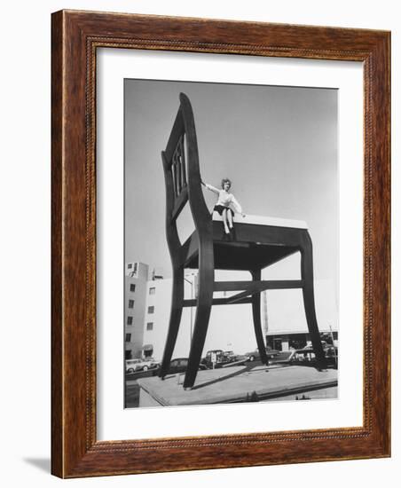 19 Ft. Chair Being Used as an Advertising Stunt-Ed Clark-Framed Photographic Print