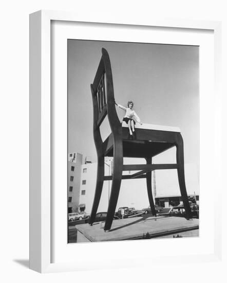 19 Ft. Chair Being Used as an Advertising Stunt-Ed Clark-Framed Photographic Print