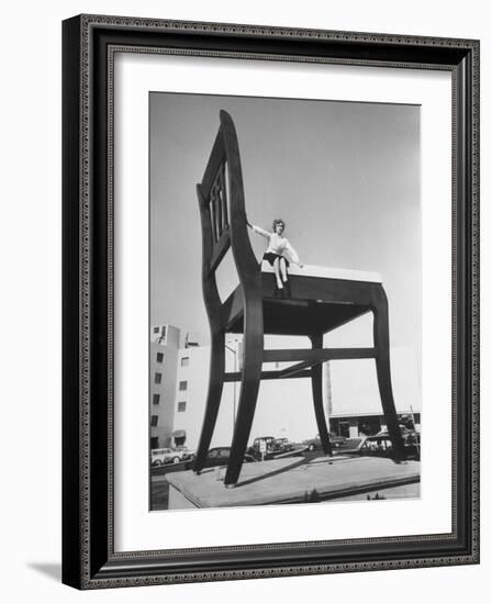 19 Ft. Chair Being Used as an Advertising Stunt-Ed Clark-Framed Photographic Print