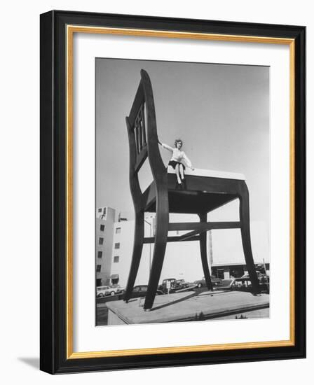 19 Ft. Chair Being Used as an Advertising Stunt-Ed Clark-Framed Photographic Print