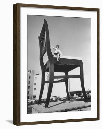 19 Ft. Chair Being Used as an Advertising Stunt-Ed Clark-Framed Photographic Print