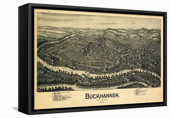 1900, Buckhannon Bird's Eye View, West Virginia, United States-null-Framed Premier Image Canvas