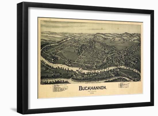 1900, Buckhannon Bird's Eye View, West Virginia, United States-null-Framed Giclee Print