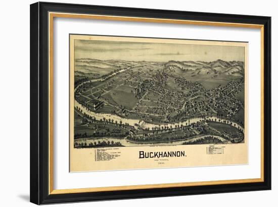 1900, Buckhannon Bird's Eye View, West Virginia, United States-null-Framed Giclee Print