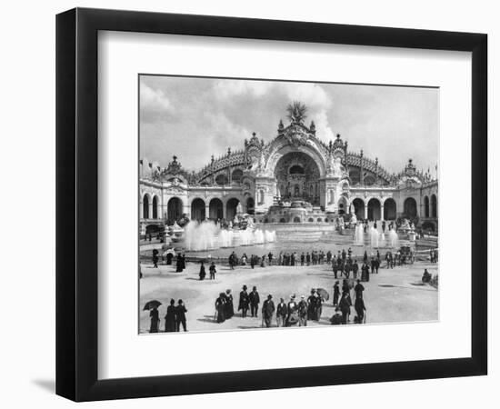 1900 CHATEAU OF WATER AT THE PARIS EXPOSITION WITH PALACE OF ELECTRICITY BEHIND UNIVERSELLE WORL...-Panoramic Images-Framed Photographic Print