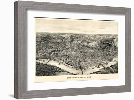 1900, Cincinnati Bird's Eye View, Ohio, United States-null-Framed Giclee Print