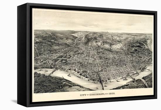 1900, Cincinnati Bird's Eye View, Ohio, United States-null-Framed Premier Image Canvas