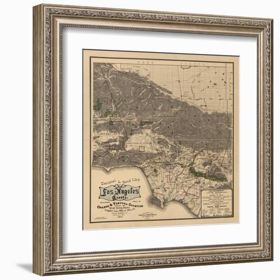 1900 LA Road Map-N. Harbick-Framed Art Print