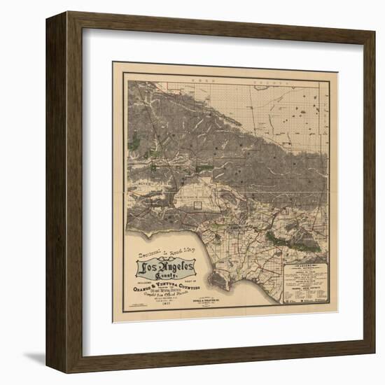 1900 LA Road Map-N. Harbick-Framed Art Print