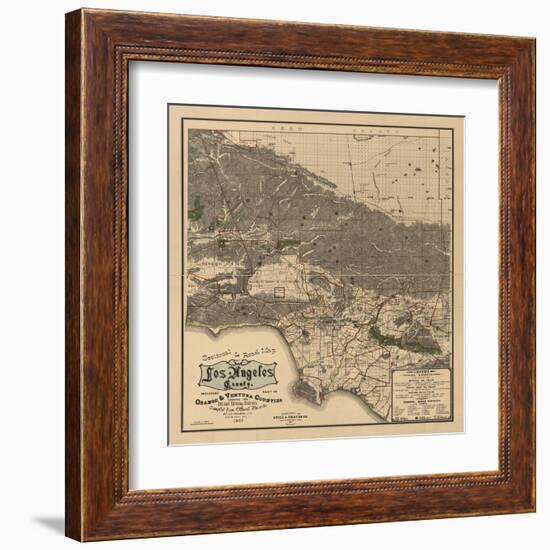 1900 LA Road Map-N. Harbick-Framed Art Print