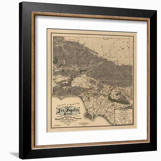 1900 LA Road Map-N. Harbick-Framed Art Print