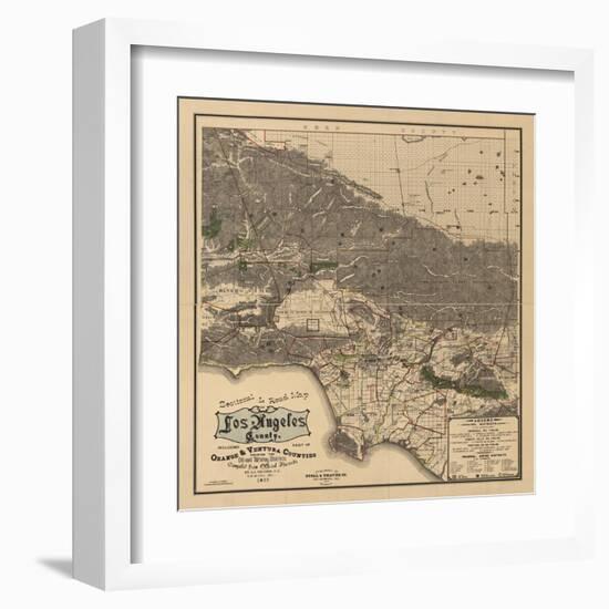 1900 LA Road Map-N. Harbick-Framed Art Print