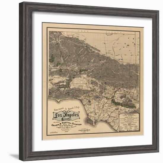 1900 LA Road Map-N. Harbick-Framed Art Print