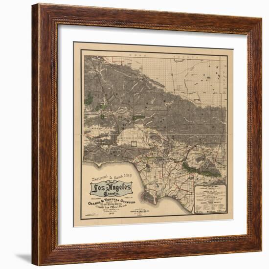 1900 LA Road Map-N. Harbick-Framed Art Print