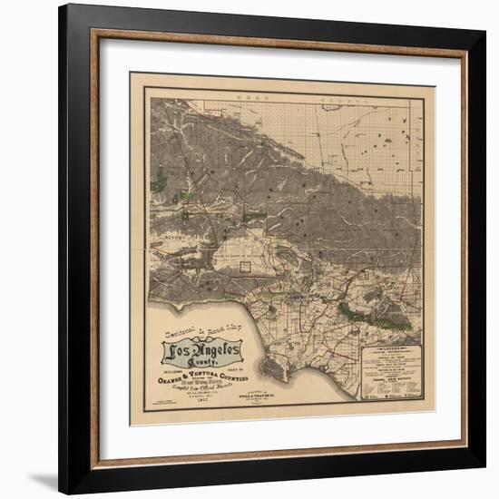 1900 LA Road Map-N. Harbick-Framed Art Print