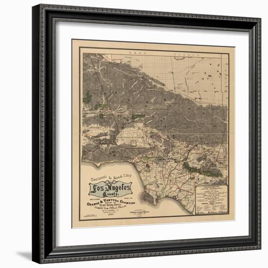 1900 LA Road Map-N. Harbick-Framed Art Print