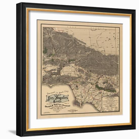 1900 LA Road Map-N. Harbick-Framed Art Print