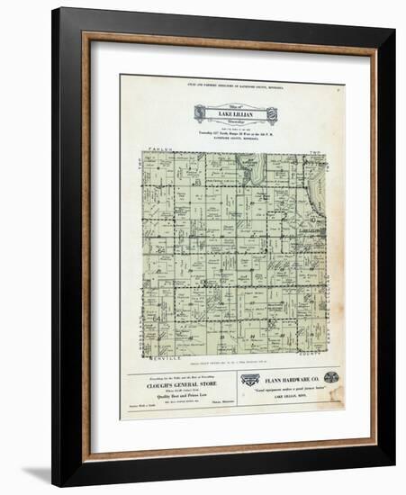 1900, Lake Lillian Township, Kandiyohi Lake, Minnesota, United States-null-Framed Giclee Print